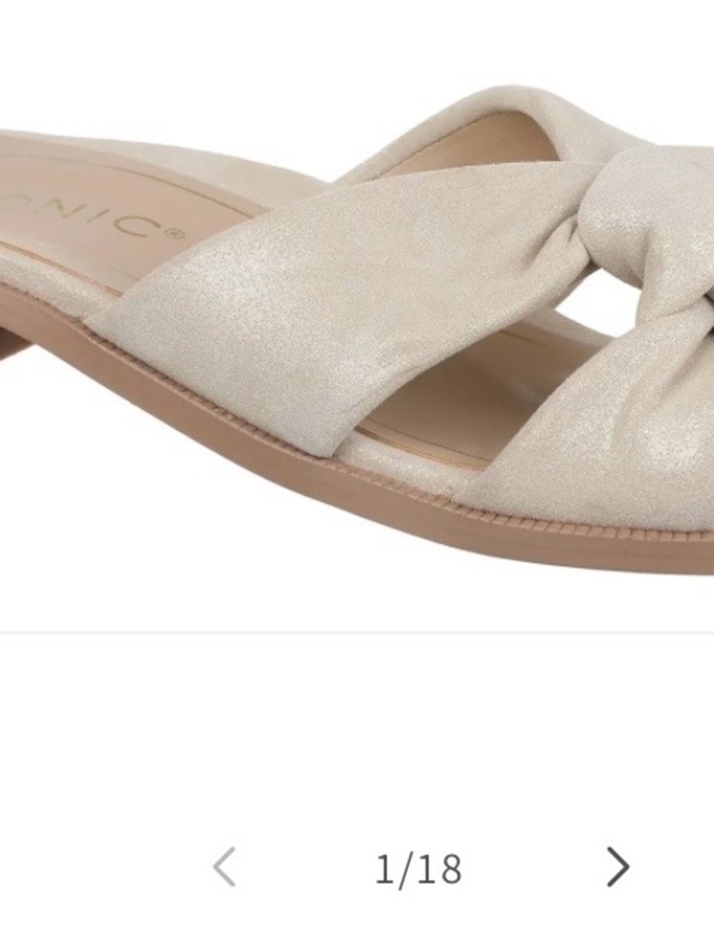 Vionic Mabel Beige Knotted Slide Sandal